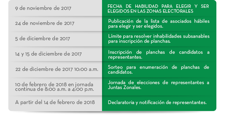 Fechas clave de las elecciones: