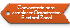 Convocatoria para establecer Organizacin Electoral Zonal