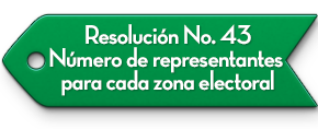 Resolucin No. 43 Nmero de representantes para cada zona electoral